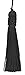 Set of 10 Black Crown Head Chainette Tassel, 4 Inch Long with 2 Inch Loop, Basic Trim Collection Style# CT04 Color: Black - K9