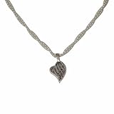 Sanskrit Heart Shaped Silver Pendant on Double Strand Pearl Chain Necklace