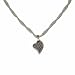 Sanskrit Heart Shaped Silver Pendant on Double Strand Pearl Chain Necklace