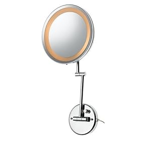 Danielle Ultra Vue 8.75" Wall Mounted Lighted Make-Up Mirror, Chrome