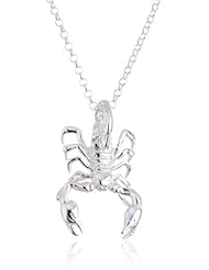 VINANI brand Germany 925 Sterling Silver Women Pendant Scorpion shiny with Cable Link Chain Necklace ASC-T