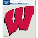 NCAA University of Wisconsin 80726010 Perfect Cut Color Decal, 8" x 8", Black