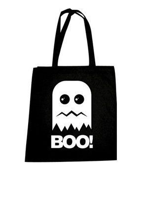 Sac cabas en coton : Boo! coloris Noir Sac cabas en coton : Boo! coloris Noir