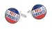 JJ Weston silver plated Vote Democratic political cufflinks with presentation box. Made in the U.S.A