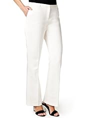 Per Una Speziale Skinny Waistband Straight Leg Trousers with Linen