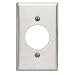 Leviton 84028 1-Gang Flush Mount 2.15-Inch Diameter, Device Receptacle Wallplate, Device Mount, Stainless Steel