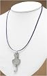 J-Steel by Fyn Studios Blue Wire Necklace & Stainless-Steel Cat Swarovski Pendant JSF-843332000924