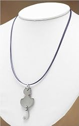 J-Steel by Fyn Studios Blue Wire Necklace & Stainless-Steel Cat Swarovski Pendant JSF-843332000924