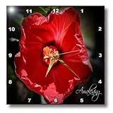 Awakening Hibiscus flower with writing - 10x10 Wall Clock