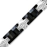 Gordon's Jewelers Diamond Stainless Steel and Black Tungsten Bracelet Men's 1/2 CT. T.W. ss pendant/basic