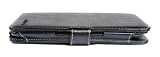picture of Navitech Genuine Black Napa Leather Flip Open Book Style Carry Case / Cover for the Amazon Kindle Keyboard / 3G finished to perfection with a subtle White Stitch