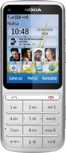 Nokia C3-01 Handy, 5 MP Kamera, silver