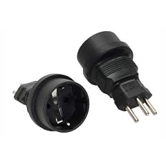 Netzkabeladapter Stecker Schweiz auf Schuko Buchse