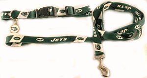 New York Jets Football Team Logo Medium Collar, Leash & ID Tag