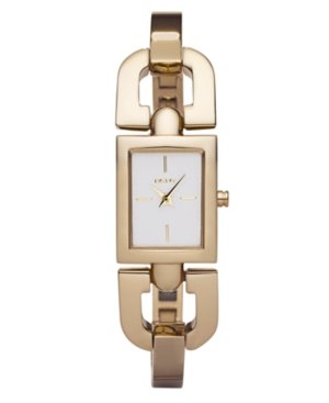 DKNY Gold IP Bangle Silver Dial Women's watch #NY8128