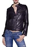 Redskins Blouson Heathbar Femme de Cuir Noir
