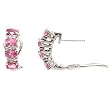 14K White Gold Pink Sapphire and Diamond Earrings