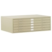 Sandusky Lee 244876PU Putty Steel 5 Drawer Flat File, 16-1/8" Height x 40-3/4" Width x 28-3/8" Depth