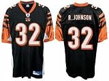 Rudi Johnson Cincinnati Bengals #32 Authentic Reebok NFL Football Jersey (Black)