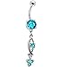 Aqua Zirconia Jet Set Drop Belly Ring