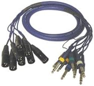 20ft Black 8x XLR Male to 8x 6.3mm Male Stereo Multi-Audio Snake Cable