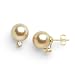 South Sea Golden Pearl Earrings with Diamonds in 14K Yellow Gold