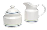 Pfaltzgraff Choices Cloverhill Band Stoneware Sugar and Creamer Set