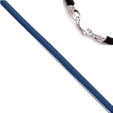 18 Inch Long 1.5mm Diameter Royal Blue Leather Cord Necklace w/Sterling Silver Clasp