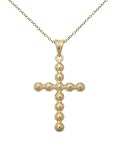 Vermile Beaded Cross Necklace with 18 Link Chain