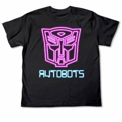  Cospa Transformers Animated Autobots Pink Neon Black T-Shirt