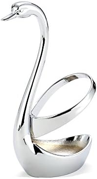 Zinc Alloy Swan Shape Fork Spoon Knife Holder Container Tableware Silver Tone (1)