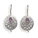 CleverSilvers Oxidized Oval Amethyst Wire Earrings title=