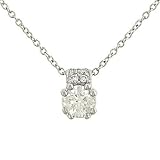 Round Diamond Pendant on Cable Chain .60cttw Hi/si