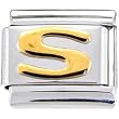 Gold Puffy Letter S Italian Charm