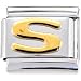 GOLD PUFFY Letter S Italian Charm