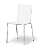 Euro Style 370509 Voga Chair White Leather/Chrome 4 Pack