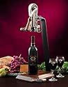 Rogar Champion Wine Opener with Wood Table Stand - Antique Pewter