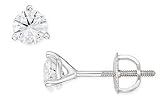 1 Carat Diamond Stud Platinum Earrings