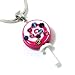 Scrumptious 3d White & Hot Pink Swirly Lollypop with Crystal Charm Necklace