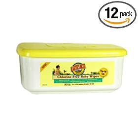 Earth's Best TenderCare Chlorine Free Baby Wipes, 80-Count Tub (Case of 12) (960 Wipes)