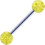 Glittering Gold GLITTER Barbell Tongue Ring
