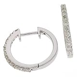 14k White Hinged 0.35 Ct Diamond Earrings