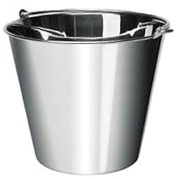 NEW 13-QUART HEAVY-DUTY HARD STAINLESS STEEL WATER ICE UTILITY BUCKET PAIL