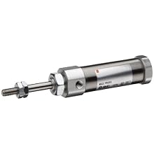 SMC NCJ2 Series Stainless Steel Air Cylinder, Round Body, Double Acting, Double Clevis Mounting, Switch Ready, Cushioned