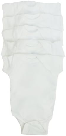 MoonTree Kids 5-Pack Bold Colors Bodysuit (6 Months, Whites)
