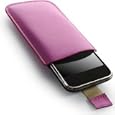 Badboyz - Brand New Pink Leather Pouch Case Cover with Pull Up Cord: for the Apple iPhone 4 / 3G / 3GS'