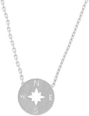 Minimalist Open Star Compass Necklace (Silver Tone)