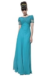 A-line Cap Sleeves Cocktail Floor Length Chiffon Beaded Ruched Bateau Neck Evening Dress/Homecoming Dress/Pageant Dress/Prom Dress/Party Dress/Wedding Dress 