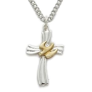 3 4 Sterling Silver Holy Spirit Cross
