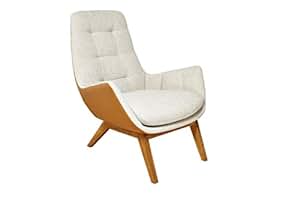 Habitat Dena Fauteuil en cuir et tissu Beige: Cuisine